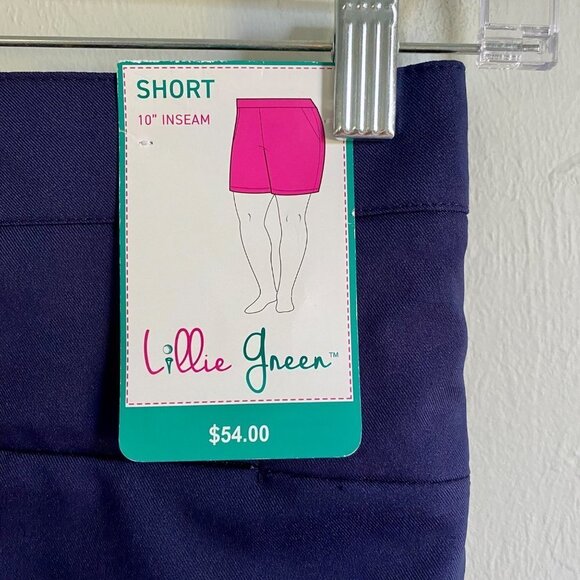 Lillie Green Navy Blue Shorts Size 24W New with Tags - Picture 5 of 7
